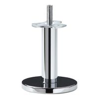 Massief stalen meubelpoot chroom rond ø 2,5 cm en hoogte 10 cm (M10)