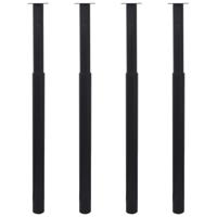 Tafelpoten telescopisch 4 st 710-1100 mm zwart