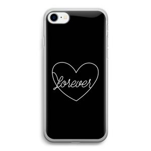 Forever heart black: iPhone SE 2020 Transparant Hoesje