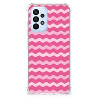 Samsung Galaxy A23 Doorzichtige Silicone Hoesje Waves Pink - thumbnail