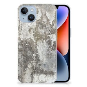 Apple iPhone 14 TPU Siliconen Hoesje Beton Print