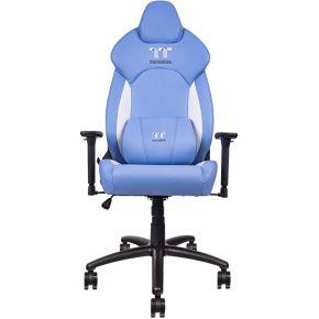 Thermaltake GGC-VCO-LWLWDS-01 gamestoel Gaming leunstoel Gecapitonneerde zitting Blauw, Wit