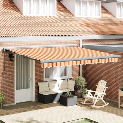 Automatische Inklapbare Luifel Geel en Oranje 400x300 cm