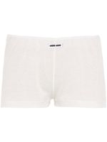 Miu Miu boxer en maille à design nervuré - Blanc