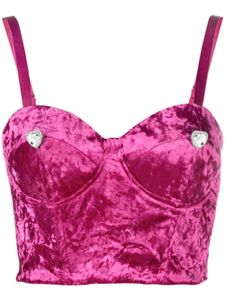 ROTATE BIRGER CHRISTENSEN haut bustier en velours - Rose