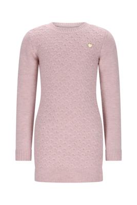 Le Chic winter jurk meisjes - roze - Saknita - gebreid
