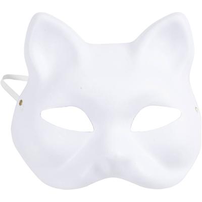 Creativ Company Kattenmasker, h: 17,5 cm, b: 18,5, wit, 1 stuk