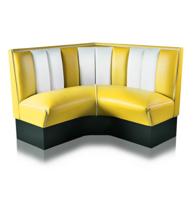Kwart cirkel Diner Bank 120 cm Geel