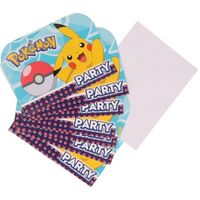 16x Pokemon themafeest uitnodingen/kaarten   -
