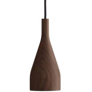 Hollands Licht Timber hanglamp medium Ø10 walnoot, zwart snoer