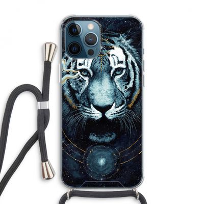 Darkness Tiger: iPhone 12 Pro Max Transparant Hoesje met koord