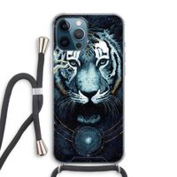 Darkness Tiger: iPhone 12 Pro Max Transparant Hoesje met koord