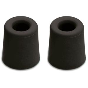 Deurstopper / deurstoppers - 5x stuks - rubber - zwart - 3,3 x 3 cm