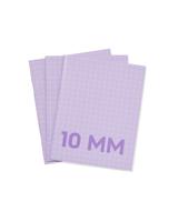 HEMA Schriften Lila A5 Geruit 10mm - 3 Stuks