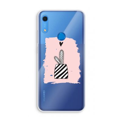 Zwart-wit cactus: Huawei Y6s Transparant Hoesje