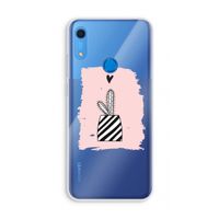 Zwart-wit cactus: Huawei Y6s Transparant Hoesje