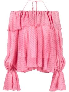 Blumarine blouse volantée à épaules dénudées - Rose