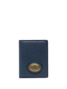 Roberto Cavalli porte-cartes grainé à design pliant - Bleu