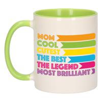 Cadeau koffie/thee mok voor mama - lijstje beste mama - groen - 300 ml - Moederdag   -