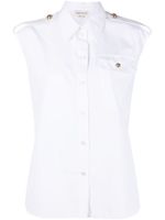 Alexander McQueen chemise à design sans manches - Blanc - thumbnail