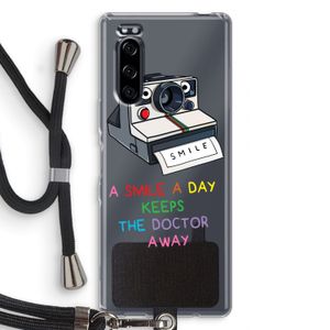 Smile: Sony Xperia 5 Transparant Hoesje met koord
