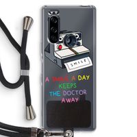 Smile: Sony Xperia 5 Transparant Hoesje met koord