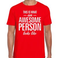 Awesome Person tekst t-shirt rood heren - thumbnail