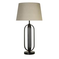 Searchlight TafellampChic zwart met creme kap - EU91101NA