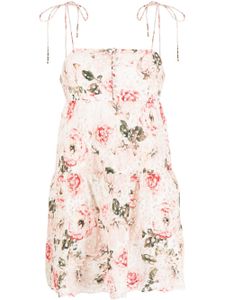 alice + olivia robe Lorelle Babydoll à fleurs - Rose