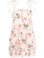 alice + olivia robe Lorelle Babydoll à fleurs - Rose - thumbnail