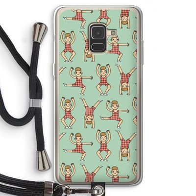 Gymboys: Samsung Galaxy A8 (2018) Transparant Hoesje met koord