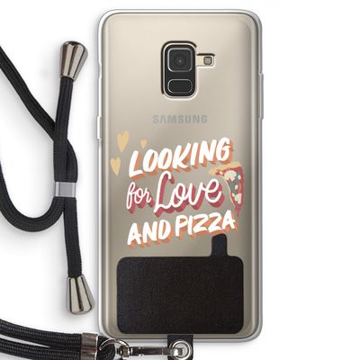 Pizza is the answer: Samsung Galaxy A8 (2018) Transparant Hoesje met koord