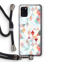 Gekleurde driehoekjes pastel: Samsung Galaxy A31 Transparant Hoesje met koord Gekleurde driehoekjes pastel: Samsung Galaxy A31 Transparant Hoesje met koord