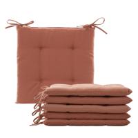 Hespiride Stoelkussen Altea - 6x - 40 x 40 cm - terracotta - polyester - tuinkussen