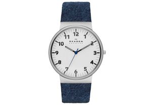 Horlogeband Skagen SKW6098 Leder/Textiel Blauw 23mm