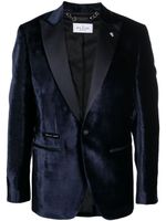 Philipp Plein blazer à fini velours - Bleu