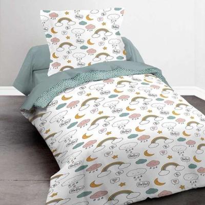 TODAY Kids First 1.15 Kinderbedset - 1 persoon - Dekbedovertrek 140 x 200 en 1 kussensloop 63 x 63 cm - Witte print