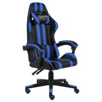 Racestoel kunstleer zwart en blauw