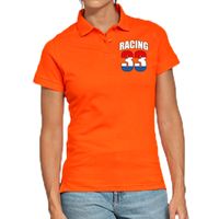 Racing 33 supporter / race fan poloshirt borst bedrukking oranje voor dames - thumbnail