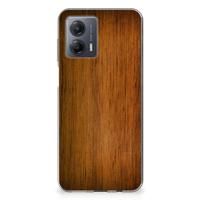 Motorola Moto G53 | Bumper Hoesje | Donker Hout