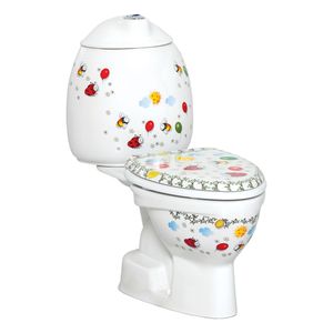 Staand Kindertoilet BWS Flower Muur Aansluiting (Exclusief Zitting)