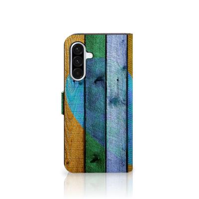 Samsung Galaxy A36 | Book Style Case | Wood Heart - Cadeau voor je Vriend Samsung Galaxy A36 | Book Style Case | Wood Heart - Cadeau voor je Vriend