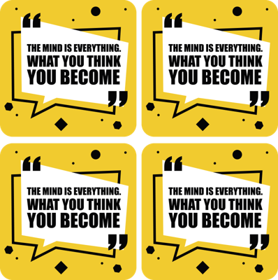 Onderzetters Motiverende citaat what you think you become