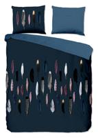 Good Morning Dekbedovertrek "veren" - Blauw - (200x200/220 cm) - Katoen