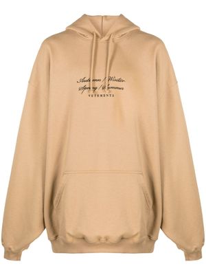 VETEMENTS hoodie 4 Seasons en coton - Marron