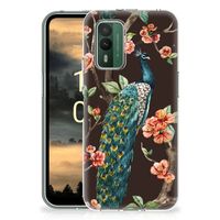 Nokia XR21 TPU Hoesje Pauw met Bloemen - thumbnail