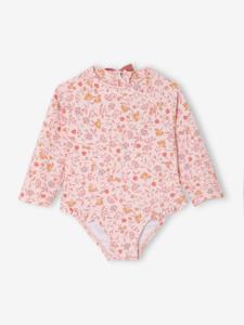 Anti-UV badpak met lange mouwen voor babymeisjes lichtroze
