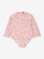 Anti-UV badpak met lange mouwen voor babymeisjes lichtroze