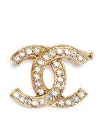 CHANEL Pre-Owned broche CC à ornements en cristal (années 1980)