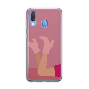 Pink boots: Samsung Galaxy A40 Transparant Hoesje
